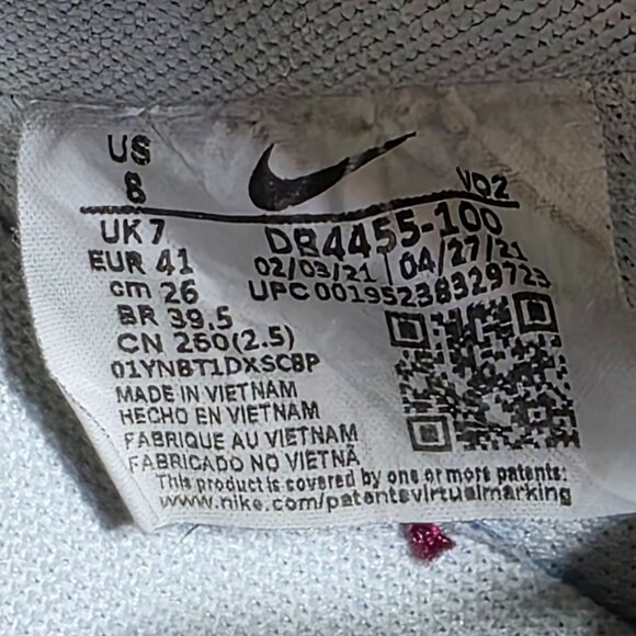 Nike Air Force 1 Low White Maroon Leather Men’s Size 8 DB4455-100 main image 6